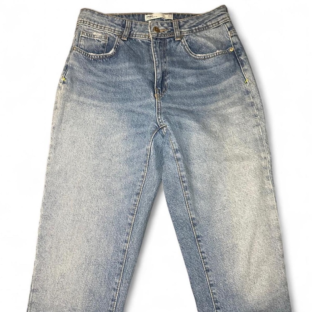Zara high waisted straight leg denim jeans